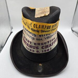 Haentze Theatrical Hat Co. Philadelphia vintage top hat with banners